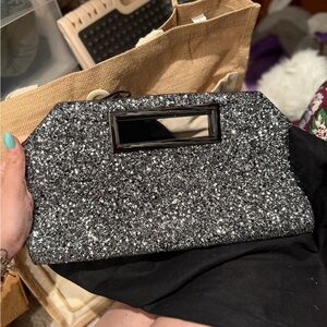 Elegant Black Glitter Clutch EXPRESS NWT